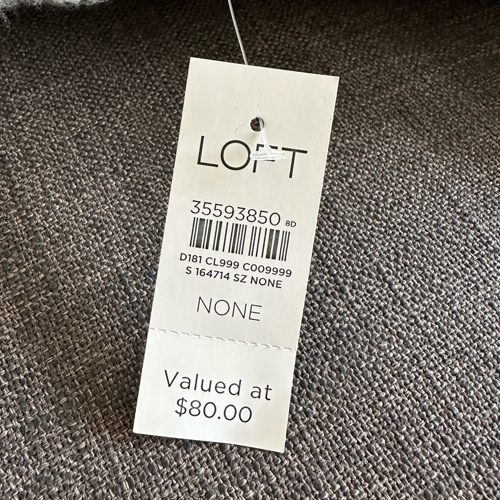 NWT LOFT white and light grey throw blanket - OS - perfect gift!! - Picture 4 of 4